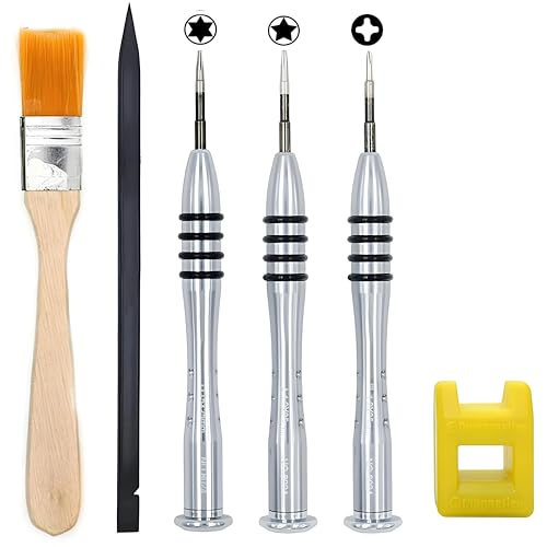 6 Pieces MacBook Screwdriver Tool Kit,1.2mm 5-Point P5 Pentalobe + 6-Point T5 Torx + 1.5mm PH000 Cross Screwdriver for Repair MacBook Air 13” 15”and Pro Retina Display