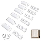 Set di 6 pezzi di ricambio per tende plissettate, staffe di serraggio universali per tende plissettate tese, supporti adesivi e piastre adesive Stick & Fix, materiale plastica bianco, accessori p
