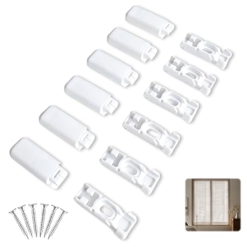 12 Stück Plissee Ersatzteile Klemmträger, Spannschuhe Für Verspannte Plissees, Universal Plissee Halterung Zum Bohren Und Kleben, Weiß Kunststoff Ersatzteile Für Stick & Fix Front Klebeplatten Fenster