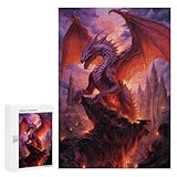 Flame Dragon.png - Rompecabezas para adultos, 300 piezas, rompecabezas de madera, regalos únicos