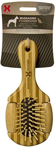 Hugs Pet Products Bamboo Massaging Pin Brush for Pets, Small