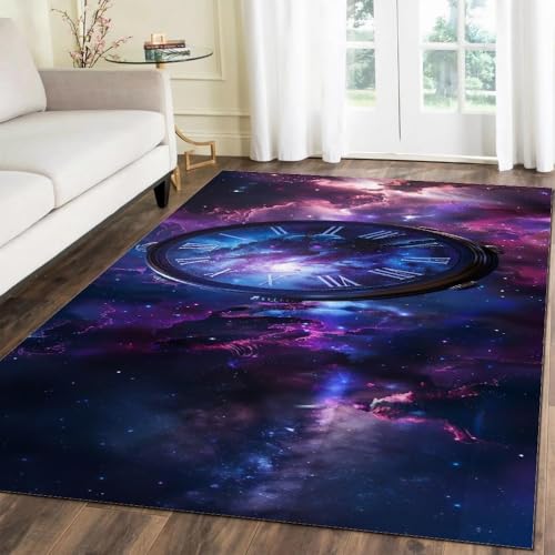 Tapis 3D univers spatial rectangulaire motif imprimé HD doux - 4