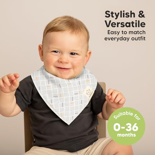 Image of KeaBabies 10pk Organic Baby Bandana Bibs for Drooling and Teething (Prism)