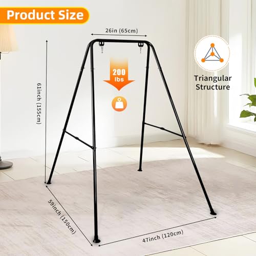 Image of Foldable Swing Stand for Kids, Heavy-Duty Metal Swing Frame for Indoor /Outdoor, Suitable for Most Baby Toddler Swings, Easy to Assemble & Store, Swings not Included