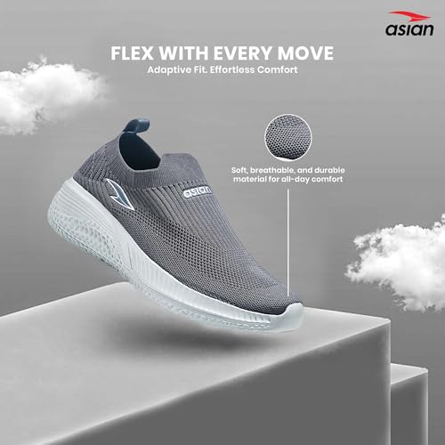 Image of ASIAN Storm-41 Walking Shoes for Men | Lightweight Slip-On Sneakers with Arch Support, Memory Foam Cushion & Breathable Mesh Upper | Comfortable Shoes for Walking & Travel