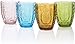 Drinking Glasses 4Pcs, Colored Premium Heavy Glassware, 12oz Multicolor Glass Tumbler Gift for