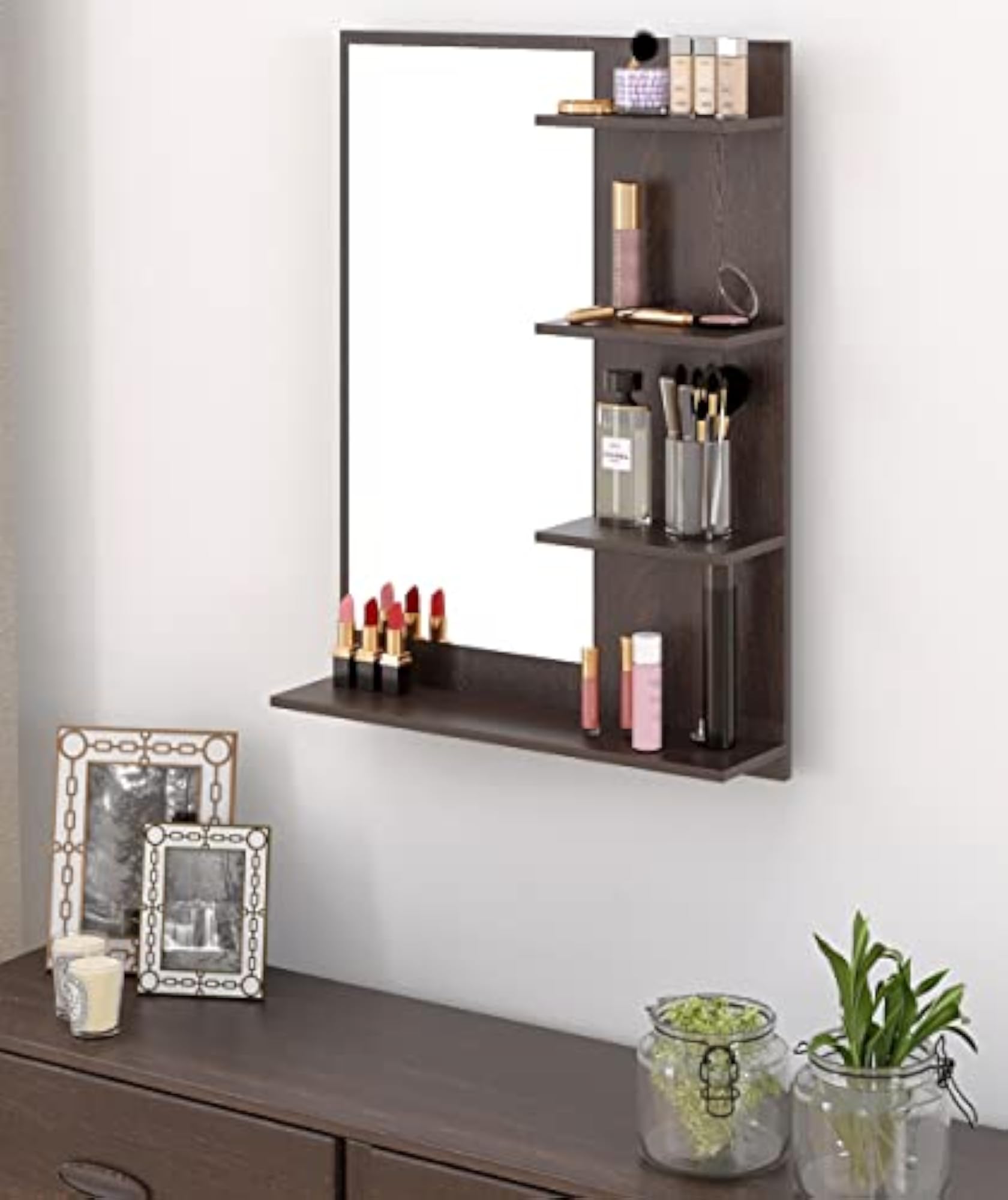 Rico Mini Engineered Wood Wall Mount Dressing Table Organizer