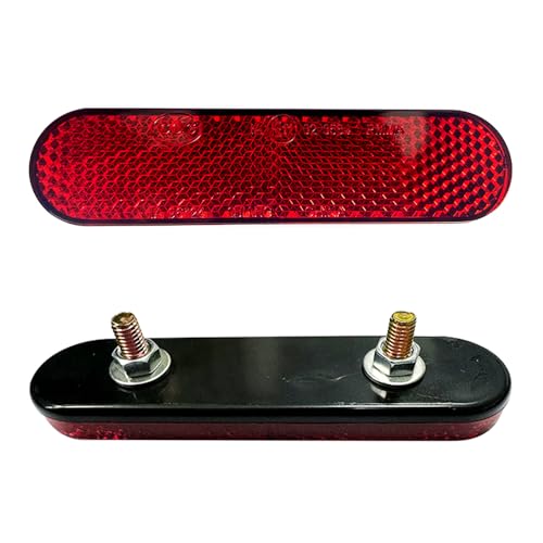 Kardne 2 Pcs Motorrad Fahrrad Reflektoren, Rückleuchte Beleuchtung Anhänger, Roter Rechteckiger Reflektor mit Schrauben, Hinten Reflektoren Rückstrahler Katzenauge für Scooter Roller (Rot 96x24mm)