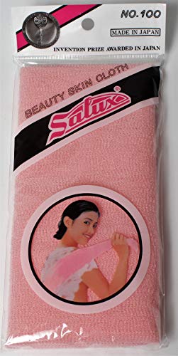 Salux Nylon Japanese Beauty Skin Bath Wash Cloth/Towel Peach 1 Count #TOP11