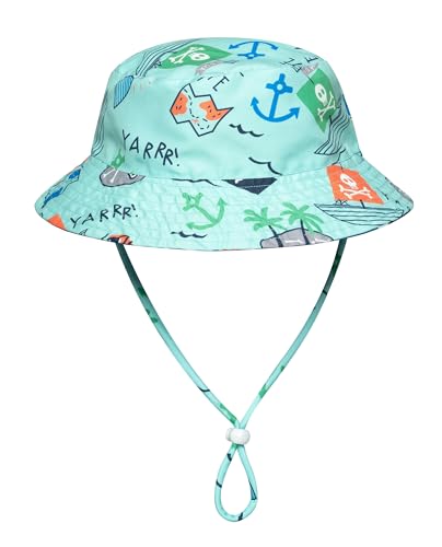 Toddlers and Baby Boys' 3-Piece Rashguard Sets Swimsuits Sets with Hat Surfing Swimwear Sunsuit UPF 50+ Navy Pirate(2-3T) - Thumbnail 4