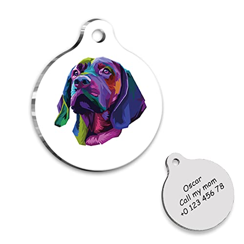 Golden Retriever Portrait Personalized Dog Tag – Golden Retriever Custom Name Tag – ID Tag for Dog – Customized Pet Tags – Dog Name id Tag – Dog Name Tag – Engraved Dog Tag