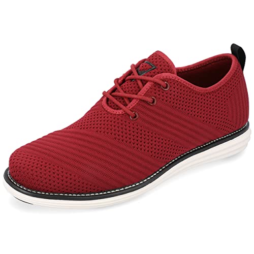 Vance Mens Novak Wide Width Tru Comfort Foam Knit Lace-up Round Toe Dress Shoe Red