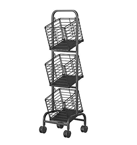 Carro de Cocina Carro Rodante De Metal De 3 Niveles, Carro De Almacenamiento De Cocina, Estante Para Verduras, Cesta Desmontable Para Organizar Aperitivos, Carro De Almacenamiento Carro Cocina con Rue