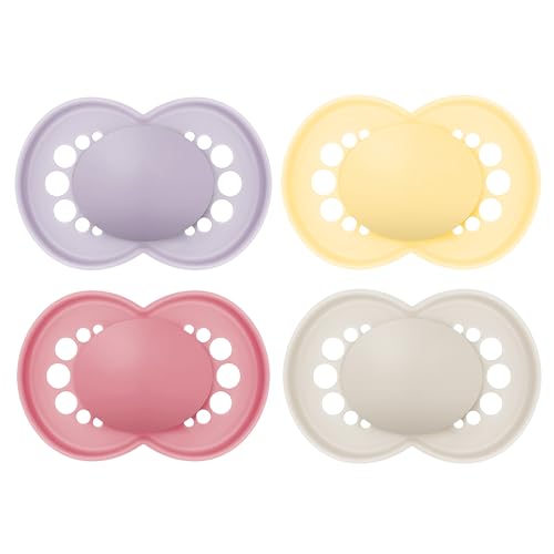 Image of MAM Original Matte Baby Pacifiers, Binky for 16+ Months, BPA-Free Silicone Nipple, Easy to Clean, Best for Breastfed Babies, Developed with Medical Experts, 4 Count Binkies