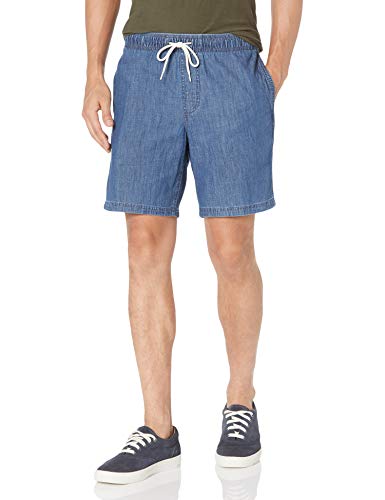 Image of Amazon Essentials Men's 8 inch Inseam Relaxed-Fit Cotton Drawstring Pull-On Walk Shorts, Summer-Weight