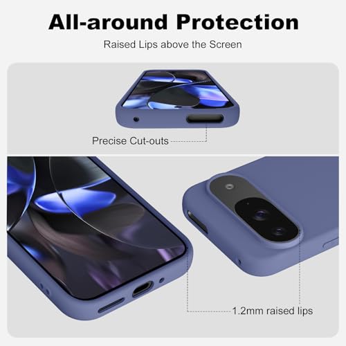 Image of Tobfit Back Cover Case Compatible with Google Pixel 9 /9 Pro, Case Cover Rugged Flexible Durable Anti-Slip Silicone Protection Shockproof Google Pixel 9 /9 Pro Back Cover (Blue Grey)