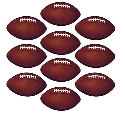 Beistle 10 Piece Miniature Paper Football Cut Outs Game Day Party Decorations Brown/White/Black 4