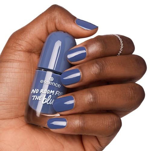 essence gel nail colour, Nagellack, Nr. 74, Blau, langanhaltend, Expressergebnis, schnelltrocknend, glänzend, vegan, ohne Mikroplastikpartikel, ohne Konservierungsstoffe, ohne Parfüm, 1er Pack (8ml)