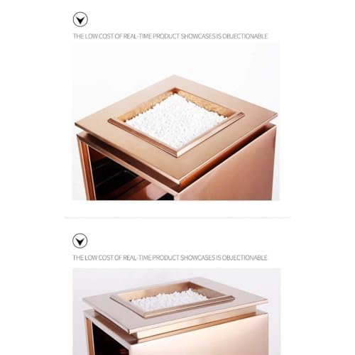 Stainless Steel Outdoor Trash Can - Square Garbage Can for Indoor/Outdoor Use, Ideal for Hotels, Malls, Elevators - Durable Metal Waste Bin for All Environments