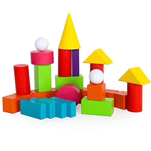 Sólidos geométricos de madeira,Brinquedos de blocos geométricos matemáticos - Manipulativos de sala