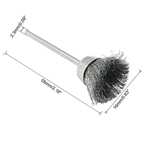 Image of 20Pcs Wire Wheel Brushes Cup-Shape Steel Wire Brushes with 3 /32 inch Shank for Rotary Tools, Bowl-Shape Polishing Cleaning Tools