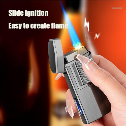 Mechero de metal recargable con luz LED y cámara de aire transparente 3