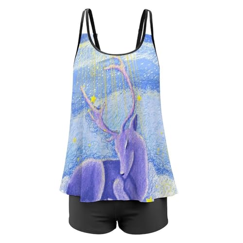 Maillot de Bain Robe de Plage Violette Masque les Formes Tankini Confortable - 4