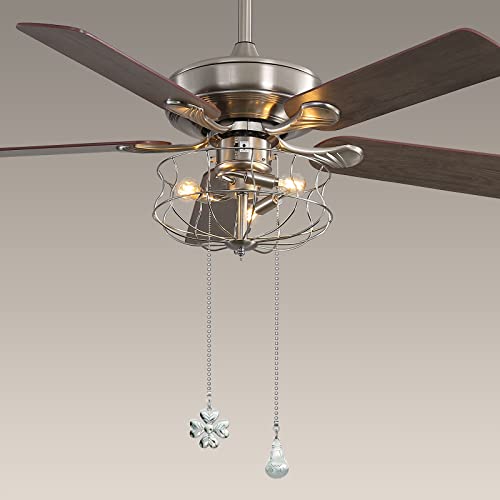 Image of Ceiling Fan Pull Chain 8 pcs 3mm Diameter Beaded Ball Fan pulls Decorative 13.9 Inches Fan Pulls with Connector (Nickel)