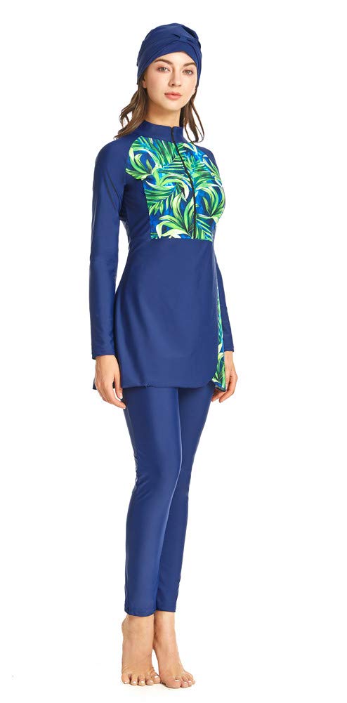 Costume da Bagno Musulmano per Le Donne Costumi da Bagno Modesti Burkini Taglia Grossa Manica Lunga Costume da Bagno Islamico
