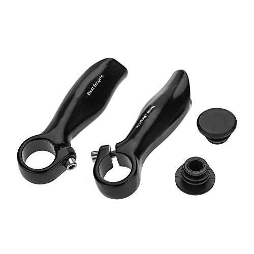 MAGT Fahrrad Lenkerenden, Lenkerhörnchen Aus Aluminiumlegierung für Rennrad Mountainbike (1 Paar) (Farbe: Schwarz)