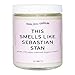 Cool Girl Candles | This Smells Like Sebastian Stan Scented Candle | All Natural Coconut Soy Wax | The Best Strong Scented Candles for Home Fragrance | Clean Burning | Funny Gifts | 8.5 fl oz