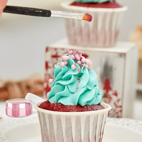 Essbarer Glitzer 6 x 3g, Essbarer Glitzer für Getränke Lebensmittel Glitzer 6 Farbenset Glitzerpuder Backglitzer für Schokolade, Erdbeeren, Kuchen, Fondant,Getränken, Geruchsneutral, Vegan