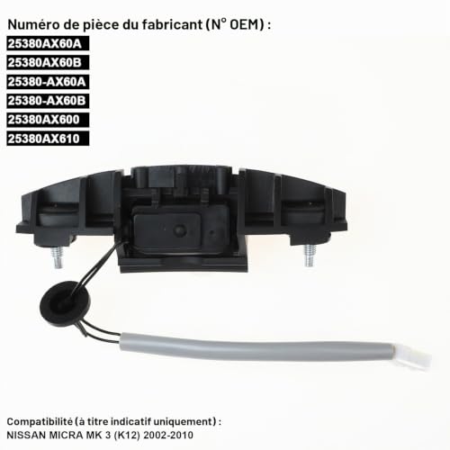 YAOPEI Commutateur d'ouverture de Hayon pour Nissan Micra K12 2002-2010 – vue 2
