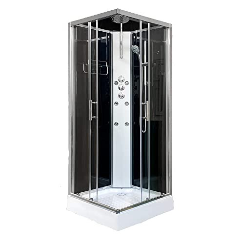 Vidalux Pure 900 Square Hydro Shower Cabin Enclosure 900 x 900 - Black