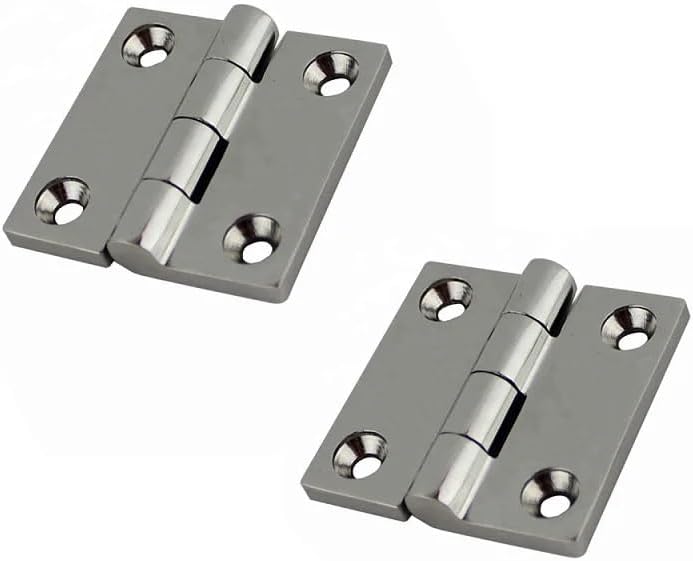 Compatible with Mirror Polish Heavy Duty Marine Boat Hardware Hinges 2PCS Hinge with 4 Holes 316 Stainless Steel Butt 38mm 50mm