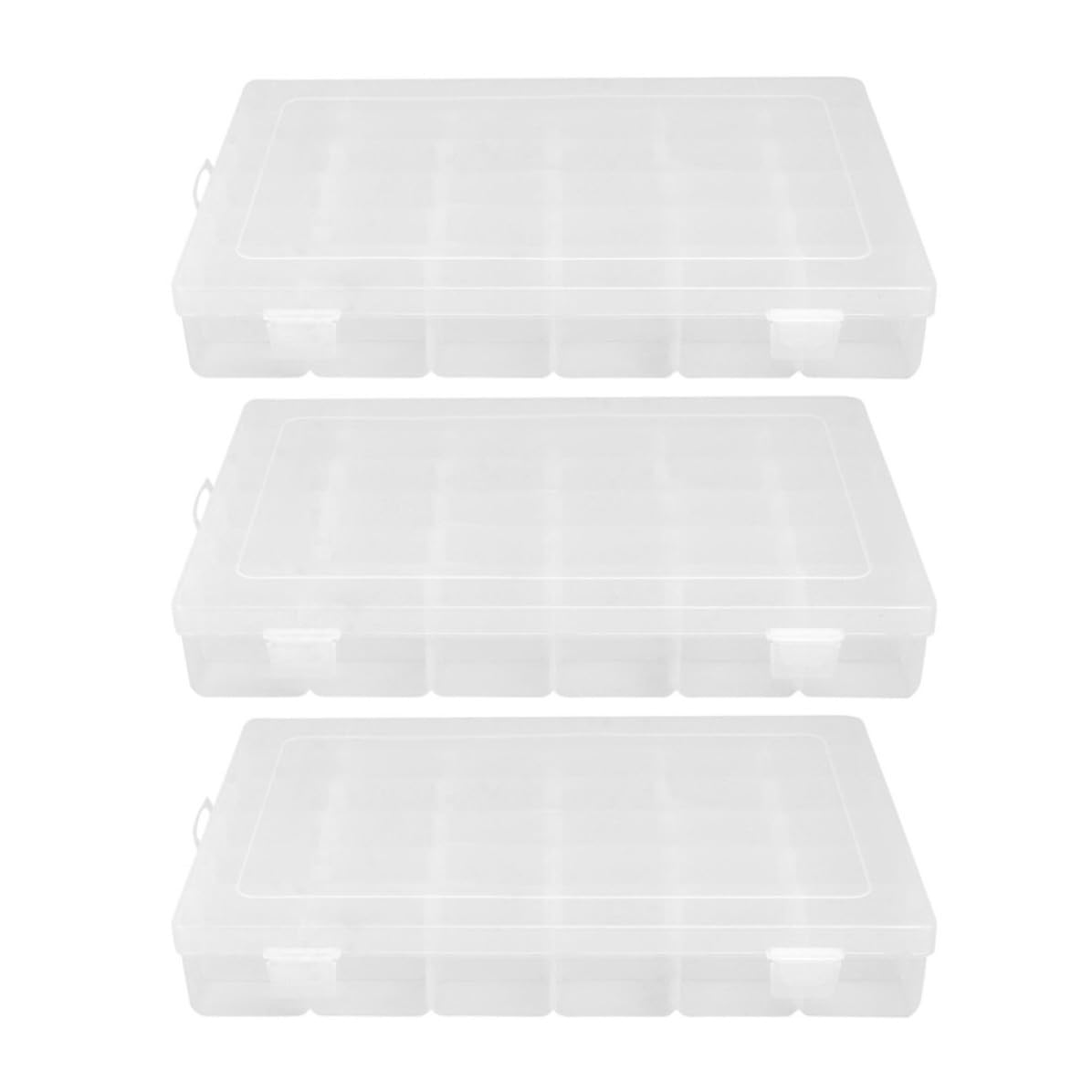 Boîte de rangement pour perles transparent plastique petit objet manucure 3pcs