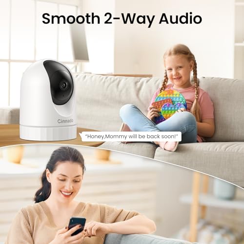 Image of Cinnado 2K Home Security Cameras Indoor with 2.4GHz Wi-Fi & Siren, D1 4Pack