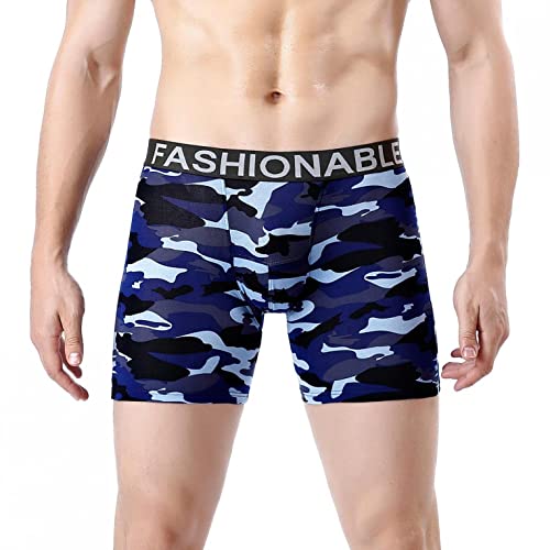 Dinnesis Calzoncillos deportivos para hombre, calzoncillos tipo bóxer de algodón y elastano, transpirables, calzoncillos hipster para hombre, ropa interior retro, pantalones cortos de camuflaje,