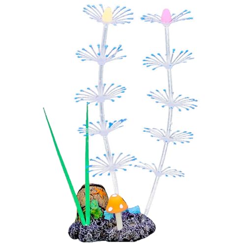 Décoration d'aquarium fluorescent corail coloré lot de 4 - 6