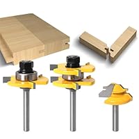Wilsonzin 3pcs Zungenschaft und Nutfräse Set,T-Track Slotting Fräser Router Bit Set,Scheibennutfräser Holzschneider Werkzeug Fräser Set für DIY Graviermaschine Trimmmaschine Holzbearbeitung