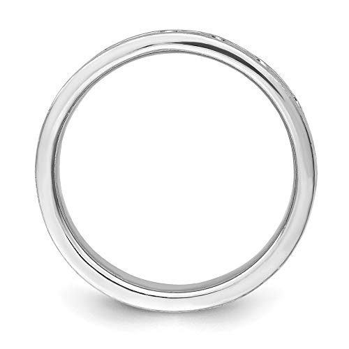 Fashion Ring Band 925 White Sterling Silver Flat Satin2