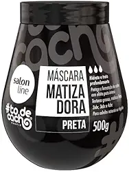 Salon Line, Máscara Matizadora Preta, ToDeCacho, Vegano - Para Cabelos Ondulados, Cacheados e Crespos, 500 g
