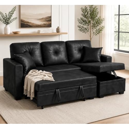 L-Shaped Convertible Sofa with Storage