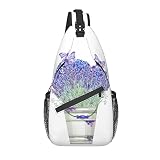 167 Brusttasche Lavendel-Blumen-Schmetterling Rustikale Provence Crossbody Dauerhaft Crossbody Umhängetasche Mehrzweck Umhängetasche Für Camping Reise Klettern