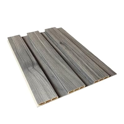 NovaGrid Panel 2PCS 3D Groove Texture Panel Sound Insulation Flat Noodles Wall Panel Solid Core Design, Suitable for Interior Decoration 5.2 inches x 0.34 inches (Driftwood Grey)