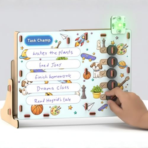 Image of (Formerly MakerVerse) Task Champ DIY Electric Kit | Habit Builder | STEM Kit | Task Tracker | Chore Chart | Birthday Gift for Boys & Girls 8, 9, 10, 11, 12, 13, 14 Years