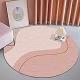 Runder Teppich, flachen Baumwollteppich Bedruckter Teppich In- und Outdoor Teppiche Kurzflorteppich Waschbar, für Wohnzimmer Schlafzimmer Kinderzimmer Balkon gestalten120 cm X 120 cm