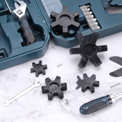 QUARKZMAN L090/L095 Kieferkupplungseinlage, flexibler massiver Typ NBR-Gummi-Kieferkupplungszentraleinsätze für L-Kieferkupplung L-Kieferkupplungssatz, Schwarz