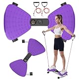 renZEC Waist Twister Machine, Adjustable Exercise Twist Board for Women Men, Noiseless Ab Twister for Home Gym Equipment, 330 lbs Capacity | Track Time, Reps, Calories with Digital Display (Purple)