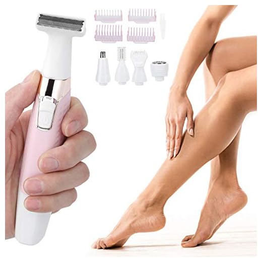Depilador de corpo elétrico, barbeador feminino recarregável por USB, máquina de remoção de pelos sem fio 5 em 1 para aparador de biquíni facial, senhoras e homens